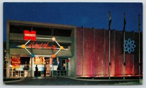 Anaheim CA~Disneyland: Monsanto Hall of Chemistry Night Lights~Neon Atom~1960s