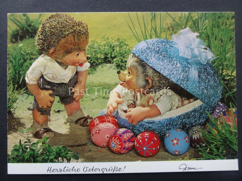 Mecki Hedgehog CHILDREN & EASTER EGG THEME c1970/80's Postcard by Diehl Film 357