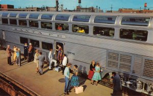 Santa Fe Railroad EL CAPITAN Dome Car Train Passengers Fred Harvey '50s Postcard