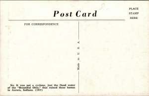 Vtg Aurora Indiana IN Flood of 1937 Homes Damaged by Storm Disaster Postcard