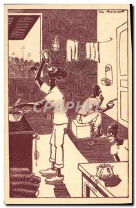 Old Postcard Fantasy Illustrator Boirau In Africa The Madeira sauce