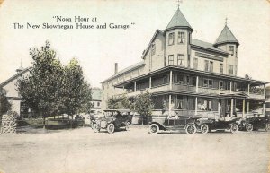 New Skowhegan House and Garage Old Cars 1926 Postcard.