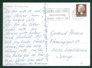 Denmark. Postcard. H.C. Andersen Statue. 1975 Postal Used.
