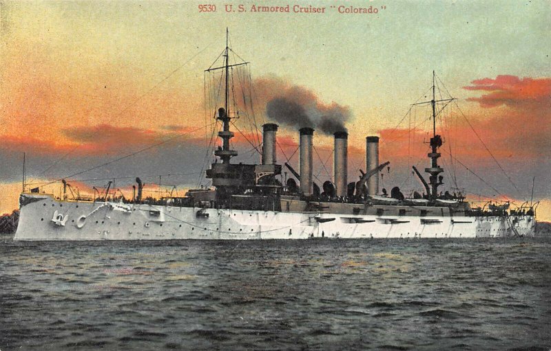 U.S. Armored Cruiser Colorado, Navy Ship, Early Postcard, Unused