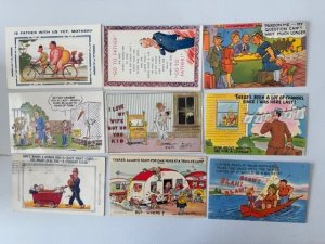 18 COMICS PARENTS CHILDREN Vintage Postcards Lot FREE SHIPPING