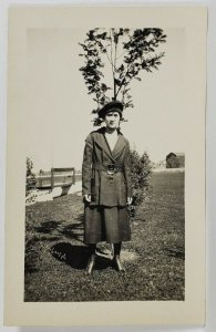 Young Woman Not So Pretty, Homely Looking Posing for Photo Postcard R2