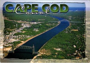 Cape Cod, MA Massachusetts  BRIDGES OVER CANAL  Aerial View  4X6 Postcard