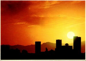 Arizona Phoenix Skyline At Twilight 1985