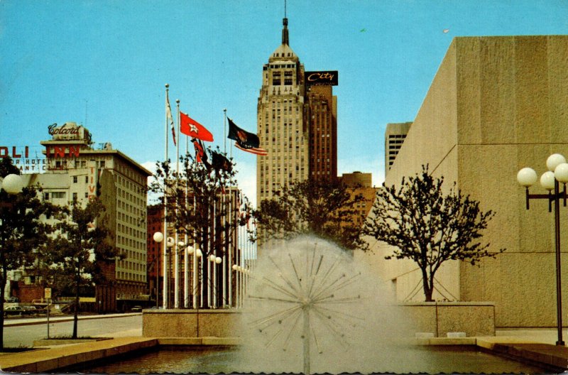 Oklahoma Oklahoma City Downtown With Fountain