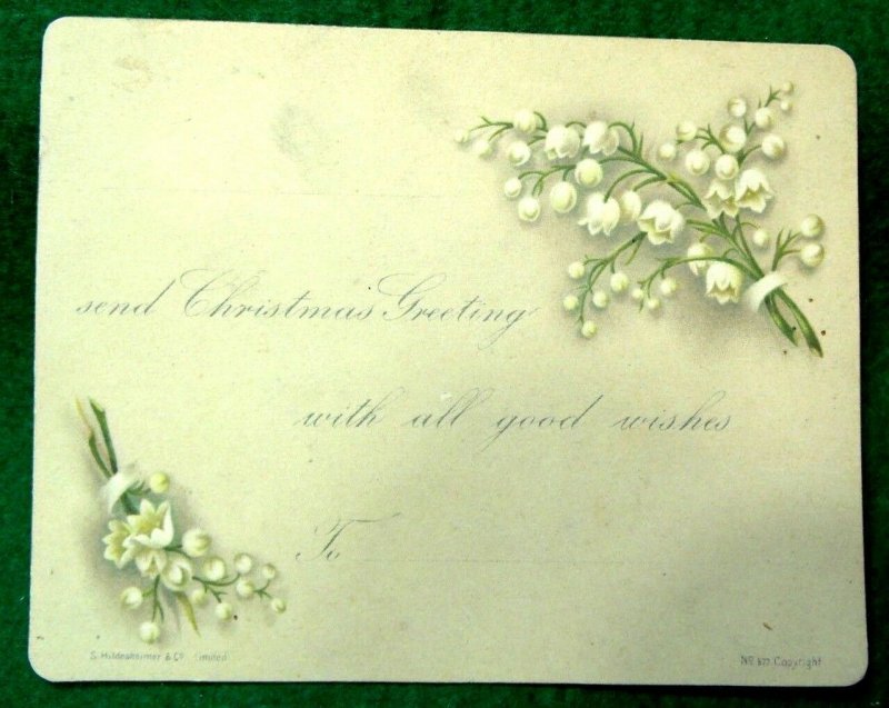 Hildesheimer Victorian Christmas Trade Card, Lilies Of The Valley Y3