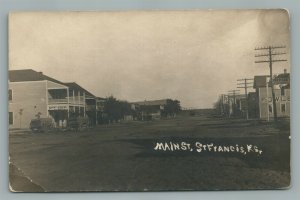 ST.FRANCIS KS MAIN STREET ANTIQUE REAL PHOTO POSTCARD RPPC