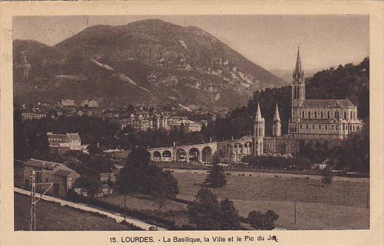 France Lourdes La Basilique la Ville et le Pic du Jer 1935