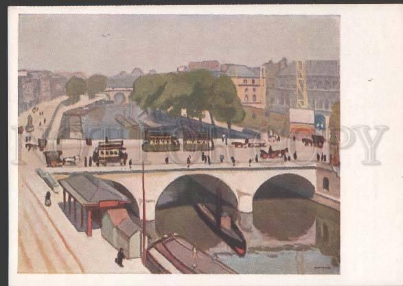 112135 Pont Saint-Michel by MARQUET Vintage russian 1935 PC