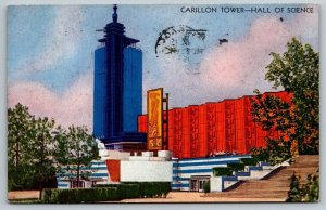 1933  Chicago World's Fair  Carillon Tower  Hall of Science      Postcard