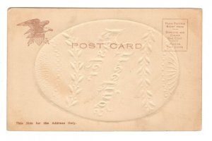 Large Embossed Silk-screened Egg,  Easter Greetings, Vintage Embossed  Postcard