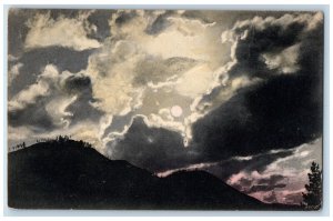 1908 Scenic View Of  A Moonlight Scene Near Wallace Idaho ID Antique Postcard