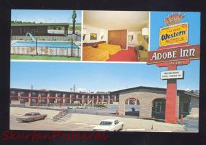 SANTA ROSA NEW MEXICO ROUTE 66 ADOBE INN MOTEL SWIMMING POOL POSTCARD NM