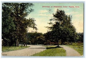 1910 Driveway Ridgewood Exterior Cedar Rapids Iowa IA Vintage Antique Postcard0