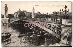 Old Postcard Paris Pont Alexandre III and the Petit Palais Peniche boat Sabli...