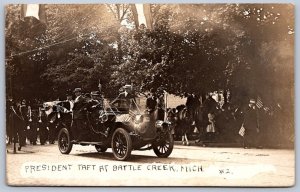 DS1/ Patriotic RPPC Postcard c1910 Battle Creek Michigan President Taft 172