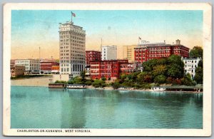 Charleston West Virginia 1925 Postcard View on the Kanawha River