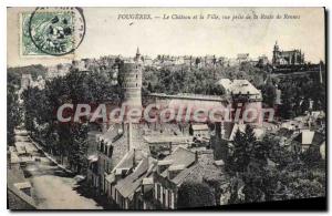 Old Postcard Fougeres Chateau And The City Vue Prize De La Route De Rennes