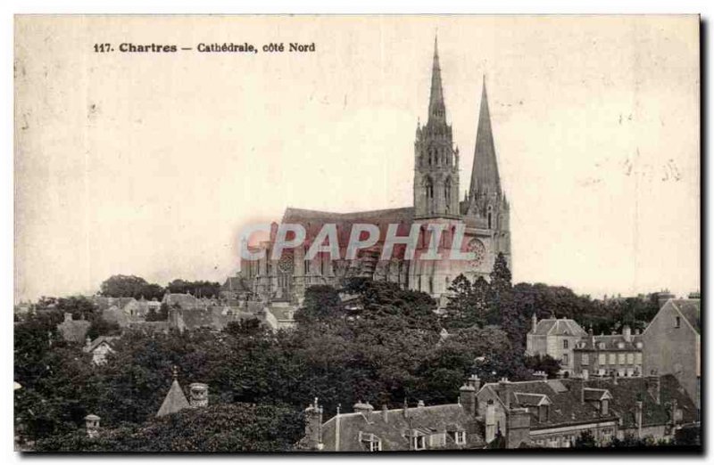 Chartres Cathedral Old Postcard The North Cotge