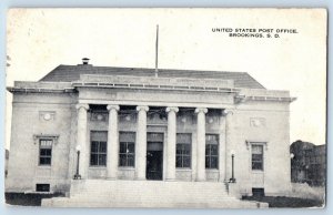 Brookings South Dakota Postcard United States Post Office Exterior Building 1916