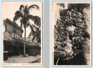 2 Postcards CHICAGO, IL ~ Century of Progress SEMINOLE INDIAN VILLAGE 1933