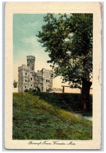 View Of Bancroft Tower Building Worcester MA Unposted Vintage Postcard 