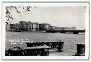 Recife Pernambuco Brazil Postcard View of Bridge Over River c1930's RPPC Photo