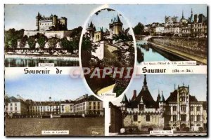 Modern Postcard Souvenir De Chateau Saumur Cavalry School Quays City Hotel