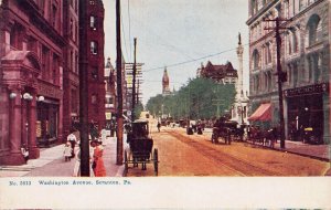 Washington Avenue, Scranton, Pennsylvania, Very Early Postcard, Unused