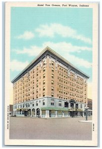 c1940s Hotel Van Orman Exterior Roadside Fort Wayne Indiana IN Unposted Postcard