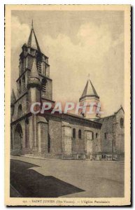 Old Postcard St Junien Haute Vienne Parish Church