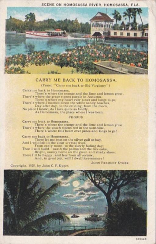 Florida Homosassa Scene On Homsassa River and John Fremont Kyger Poem