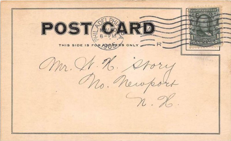 Souvenir Card mailed to  W.H. Story Grocery Store from   Souvenir Pratt Food Co