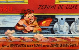 Humour Hobo Riding Train Got A Reservation For A Lower On The Zephyr Deluxe S...