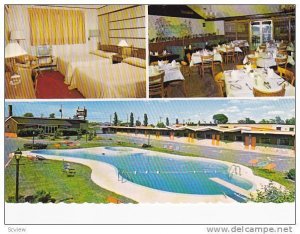 Swimming Pool, Dining Room, St. Hubert Motel, St. Hubert, Quebec, Canada, 50-...