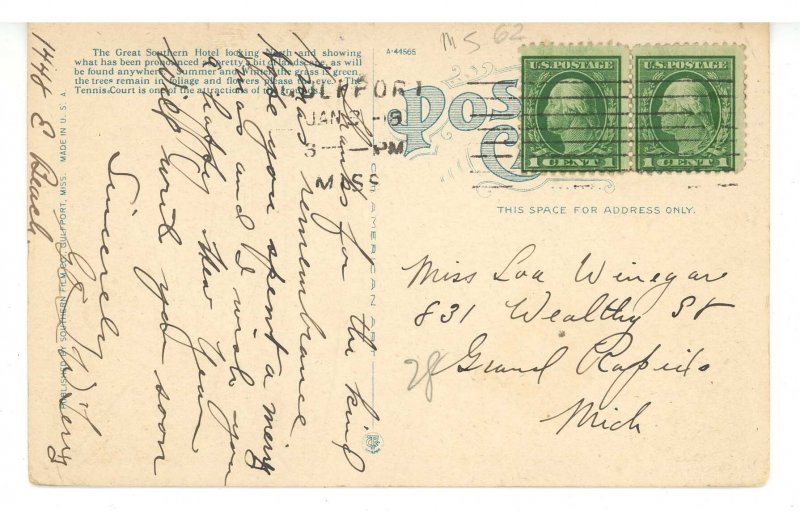 MS - Gulfport. Great Southern Hotel  (corner wear)