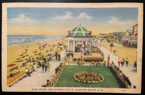 Vintage Postcard 1942 Band Stand & Bathing Beach, Hampton, New Hampshire (NH)