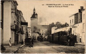 CPA AK VILLENEUVE-sur-LOT Porte de Paris Tram de Villereal TRAM VAPEUR (977412)