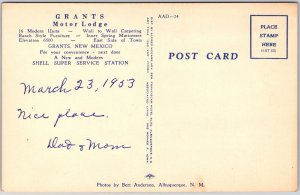 Grants New Mexico NM, On U.S. Highway 66, Grants Motor Lodge, Vintage Postcard