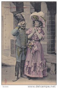 AS: H. Manuel, Officer Smoking & Looking At The Elegant Lady, 1900-1910s