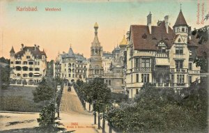 KARLSBAD CZECHOSLOVAKIA~WESTEND~1900s BRUCK & SOHN TINTED PHOTO POSTCARD