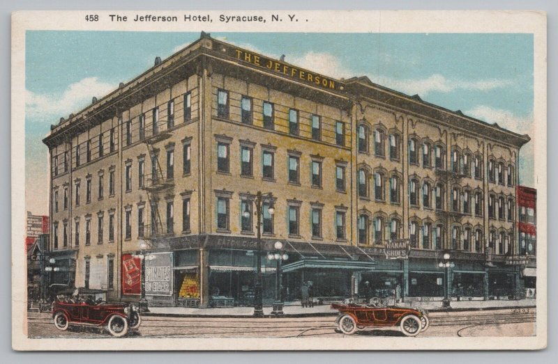 Hotel & Resort~The Jefferson Hotel~Syracuse New York~Vintage Postcard 