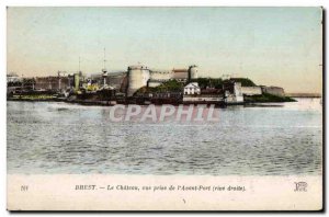 Old Postcard Brest Chateau Pictures Taking The Avant Port Boat