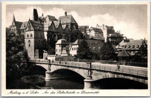 VINTAGE POSTCARD CITY OF MARBURG ON THE LAHN GERMANY WHITE BORDER