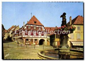 Modern Postcard Barr Bas Rhin on the Wine Route Place de l'Hotel de Ville