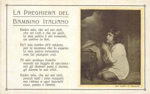 La Preghiera del Bambino Italiano italian child pray vintage postcard